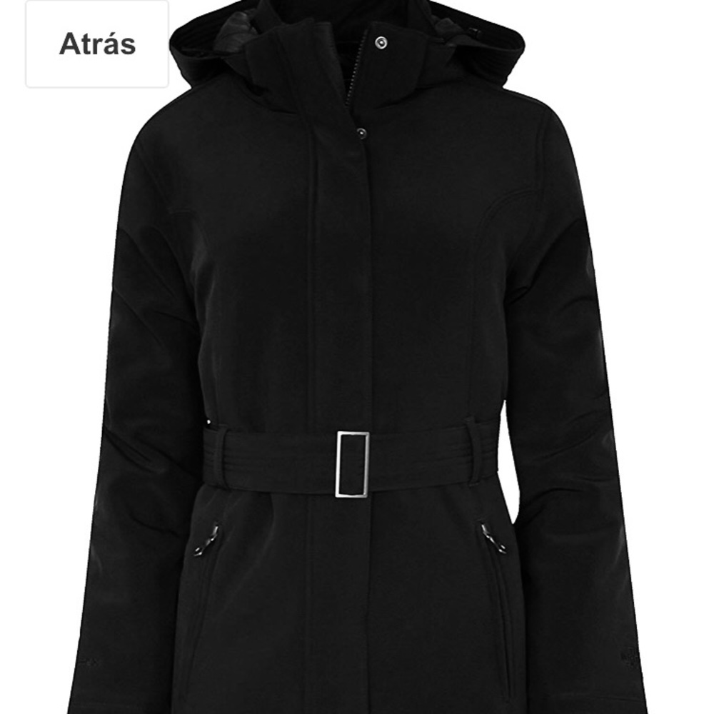 North Face black knee length belted coat size XL
